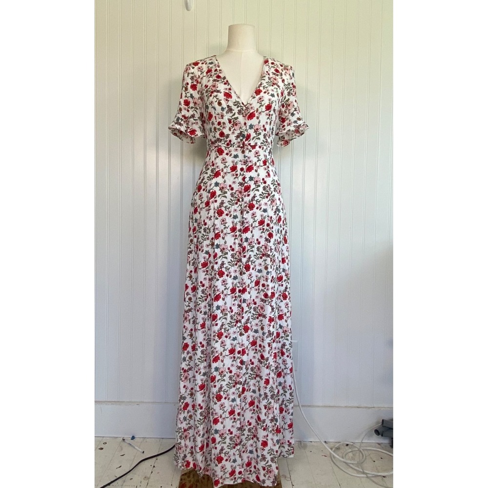 Forever 21 Womens Button Front Floral Cottagecore Maxi Dress Size S Bloomcore - Picture 2 of 12